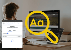 Designer conducting a accessibility audit of a website