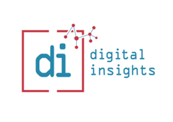 Digital Insights logo - inside a red box is 'di' and then the words 'digital insights' are to the right, outside the box. Overlapping the top right corner is a little illustration to indicate data networks.