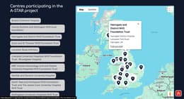 interactive map showing participating study centres on the paediatric and population based dermatology site