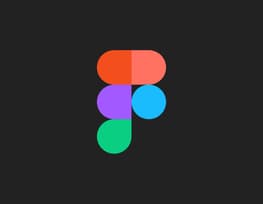 The Figma logo. The image features a stylised logo on a black background. The logo consists of several overlapping shapes: an orange rounded rectangle at the top, a pink rounded rectangle directly below it, a purple circle to the left, a light blue circle to the right, and a green circle at the bottom. The arrangement of these shapes creates a cohesive and modern design, reflecting a creative and digital aesthetic.