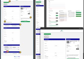 Suregreen checkout UI designs showing different screenshots overlapping