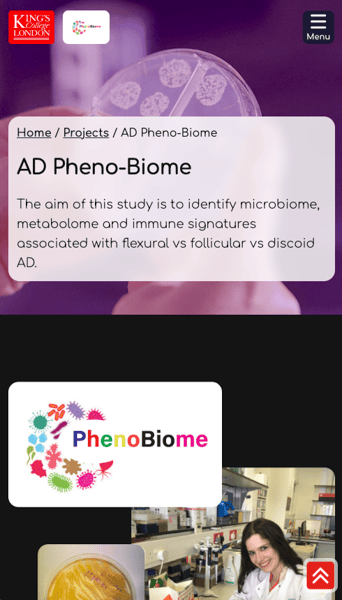 Atopic dermatitis phenobiome project page from the paediatric and population based dermatology site