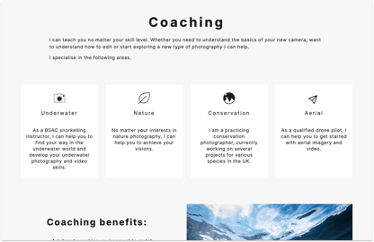 coaching CTA on Gabe Hearnshaw site