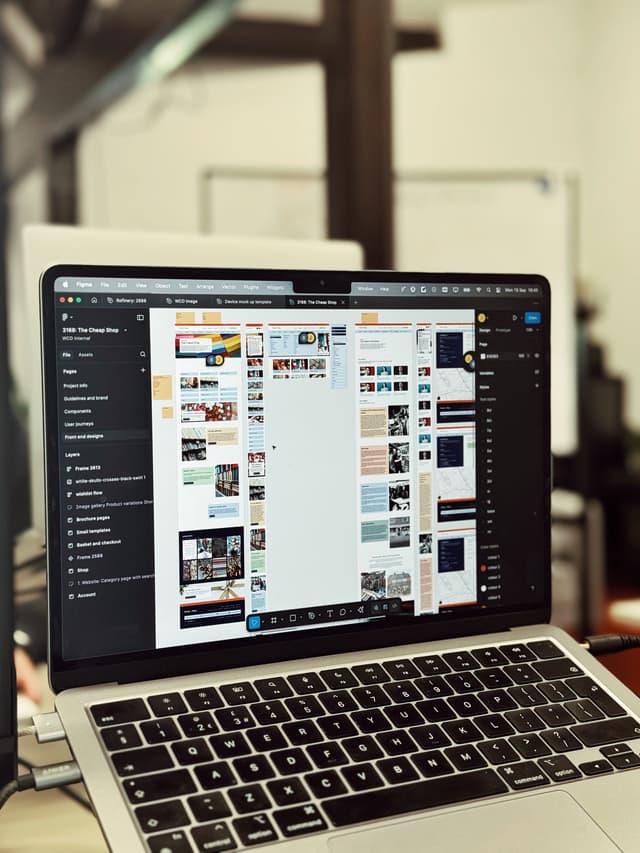 Figma design tool being used to create The Cheap Shop website