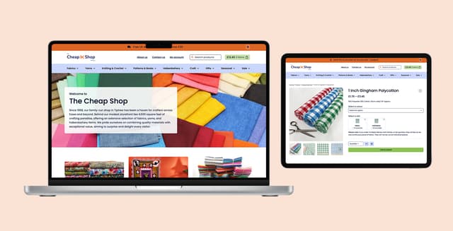 Macbook and Ipad showing the Cheap shop website