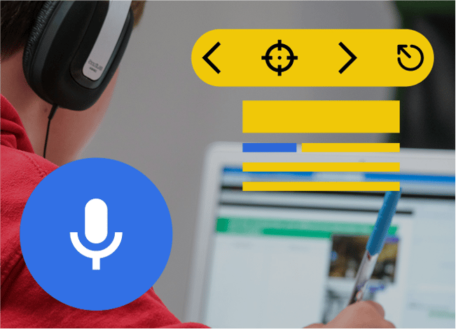 Designer conducting a screen reader test of a website