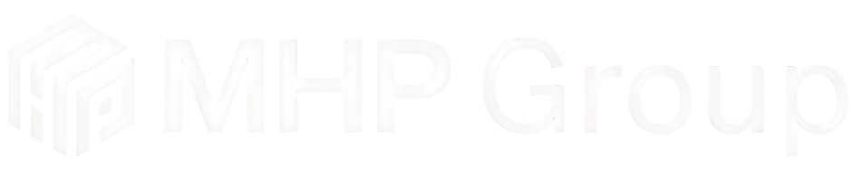 MHP group white logo