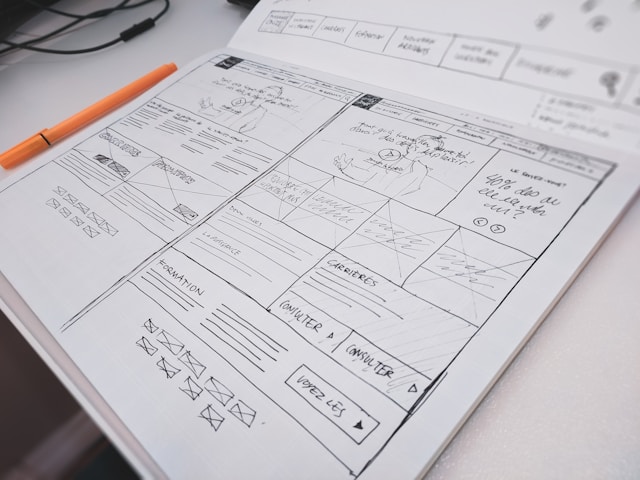 wireframing for a web design