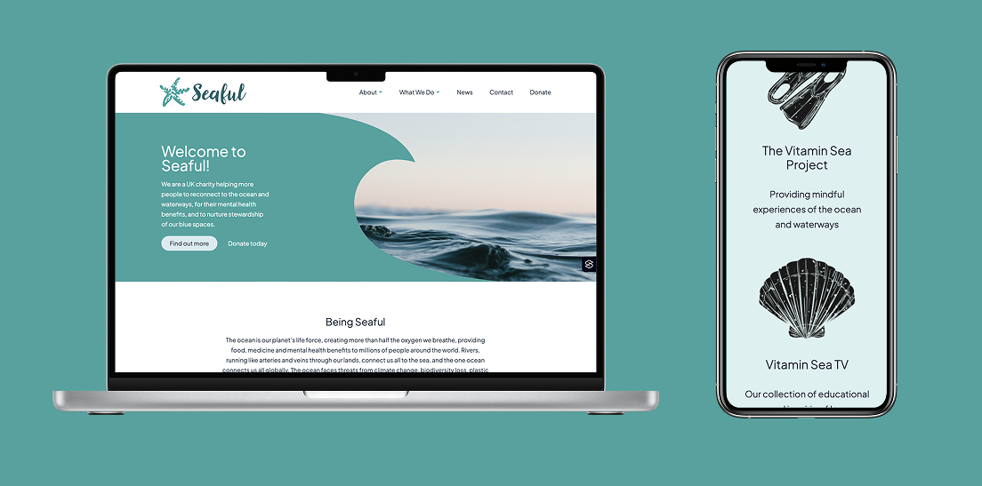 Seaful website on desktop and mobile