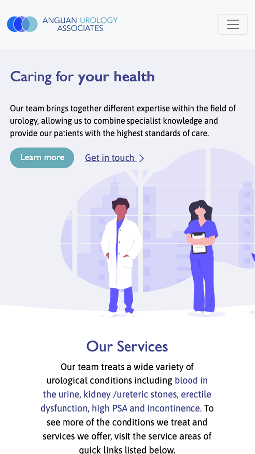 AUA homepage mobile
