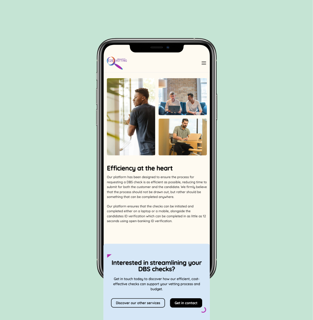 E2E vetting site on phone