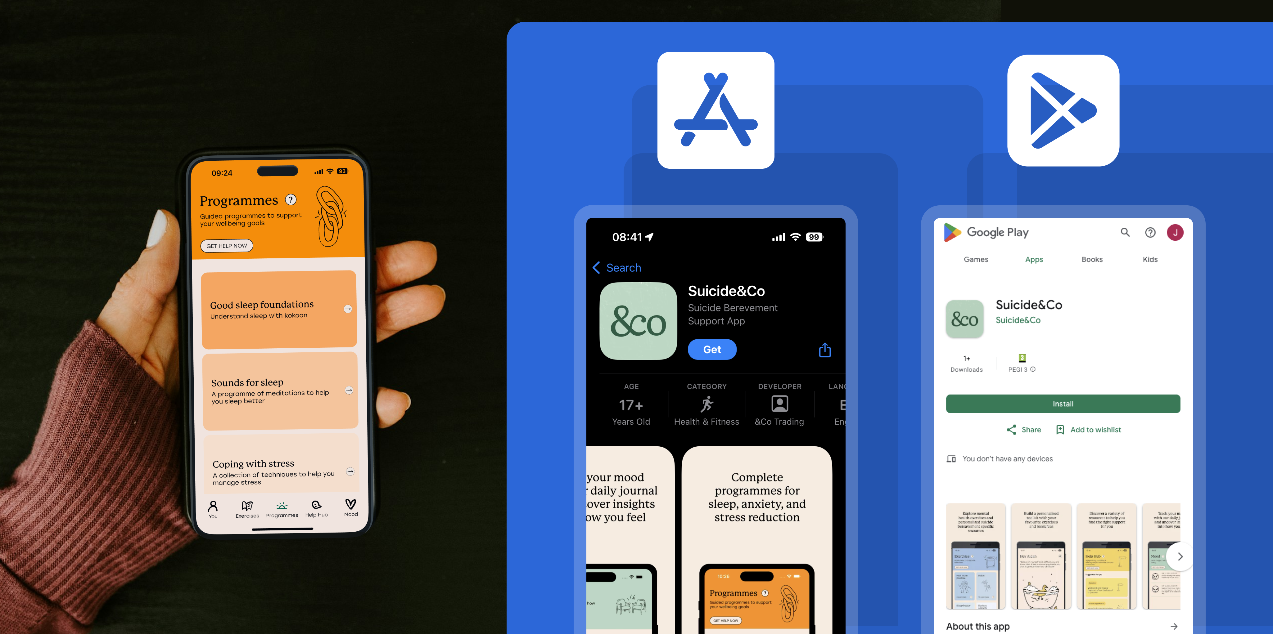Suicide&Co: iOS and Android app development